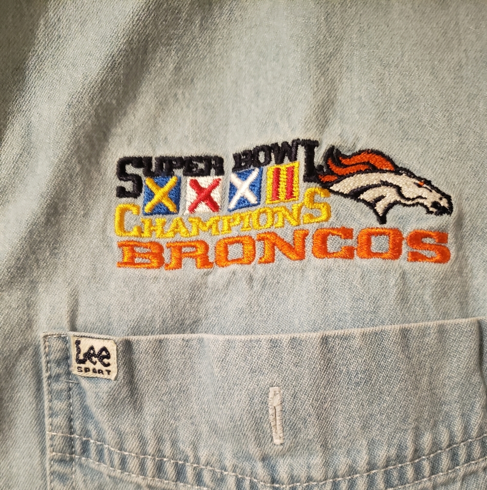 1998 Vintage Denver Broncos Super Bowl Champions Denim Shirt